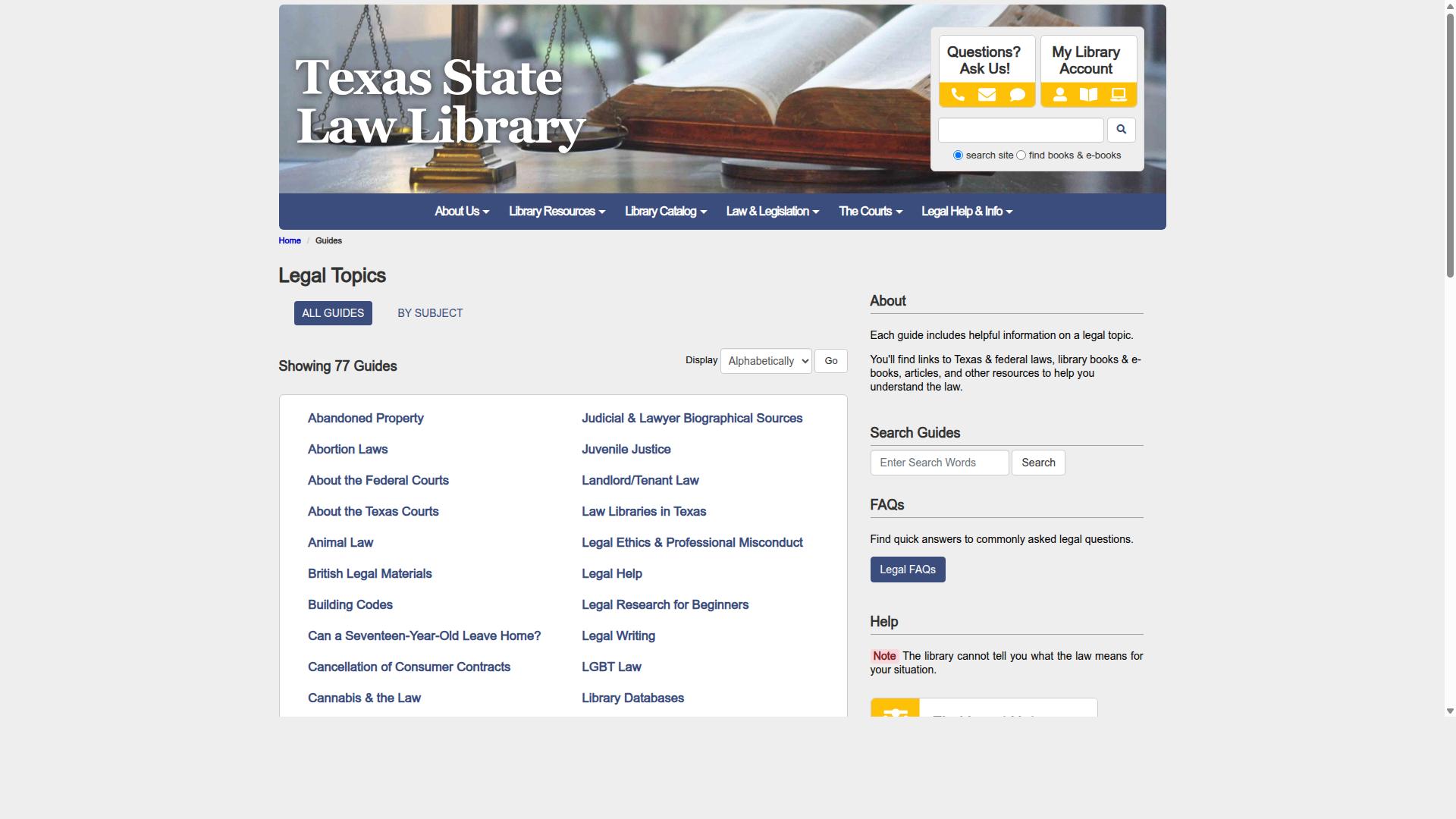 Texas for Handles State and Federal Cases website